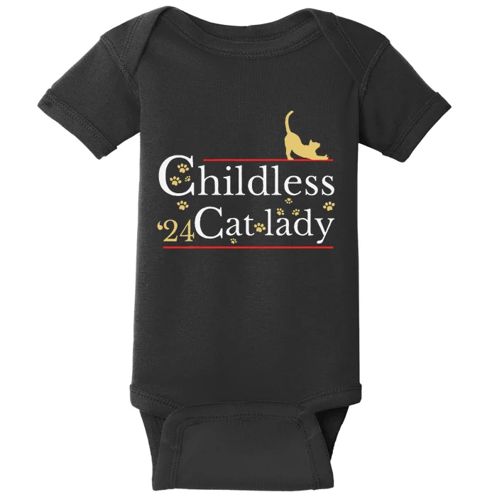 2024 Childless Cat Lady Gift Baby Bodysuit