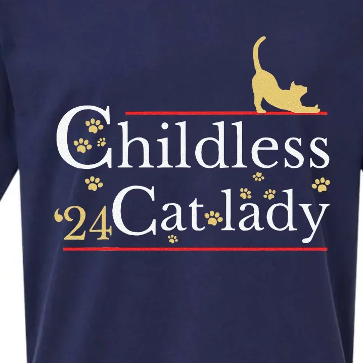 2024 Childless Cat Lady Gift Sueded Cloud Jersey T-Shirt