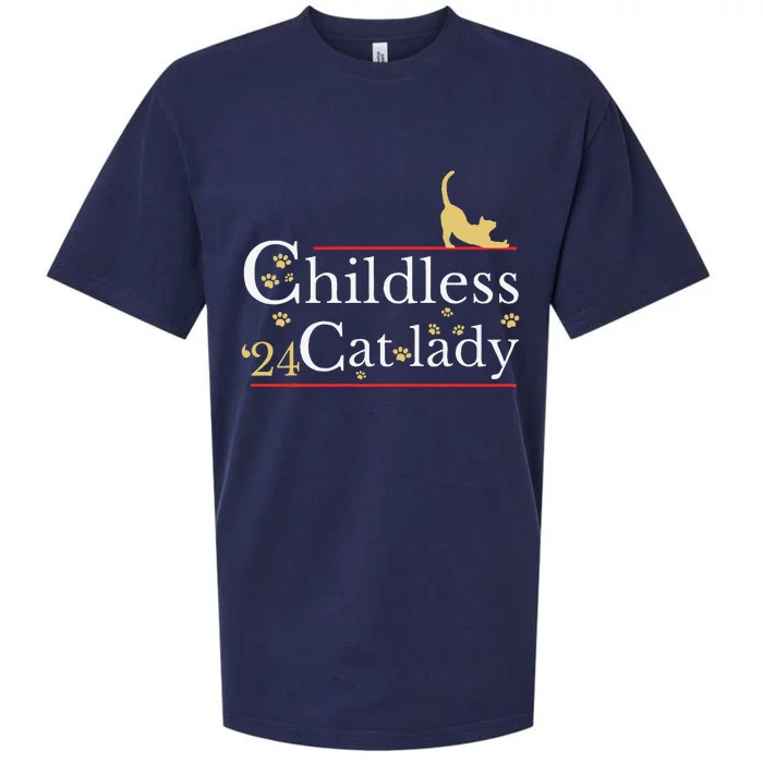 2024 Childless Cat Lady Gift Sueded Cloud Jersey T-Shirt