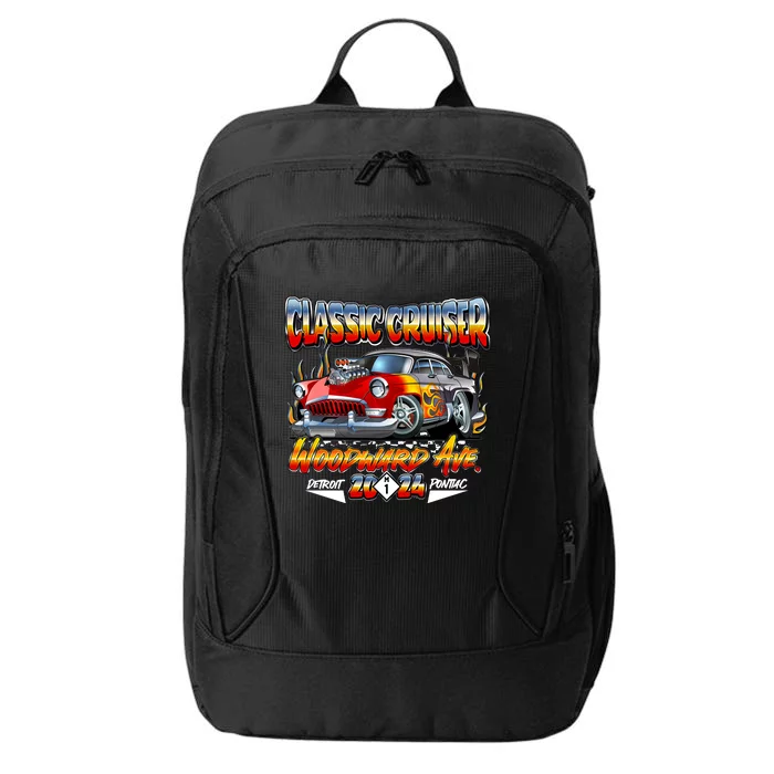 2024 Classic Cruiser Red Muscle Car Detroit To Pontiac City Backpack