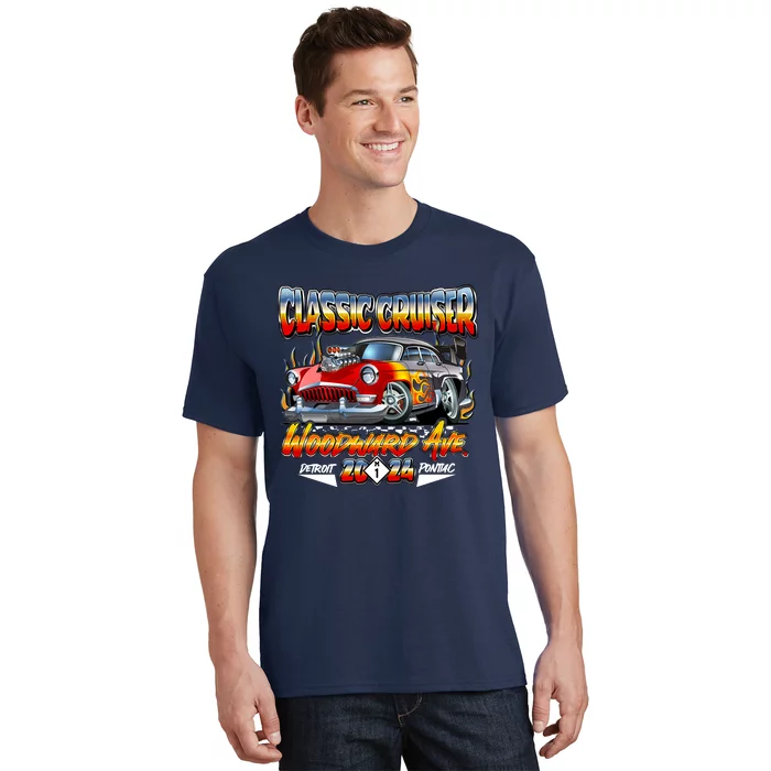 2024 Classic Cruiser Red Muscle Car Detroit To Pontiac T-Shirt