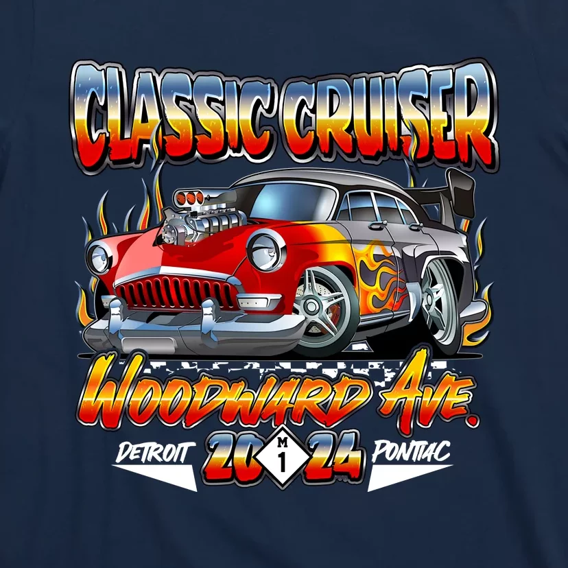 2024 Classic Cruiser Red Muscle Car Detroit To Pontiac T-Shirt