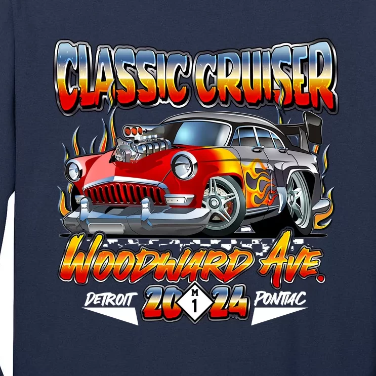 2024 Classic Cruiser Red Muscle Car Detroit To Pontiac Tall Long Sleeve T-Shirt