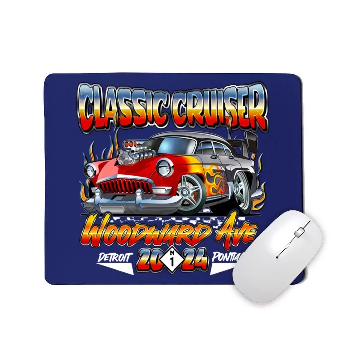 2024 Classic Cruiser Red Muscle Car Detroit To Pontiac Mousepad