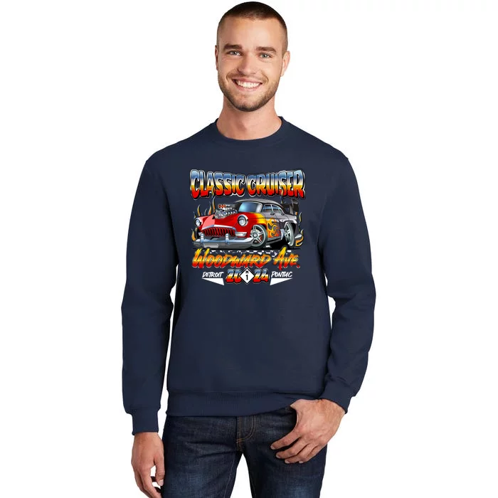 2024 Classic Cruiser Red Muscle Car Detroit To Pontiac Tall Sweatshirt