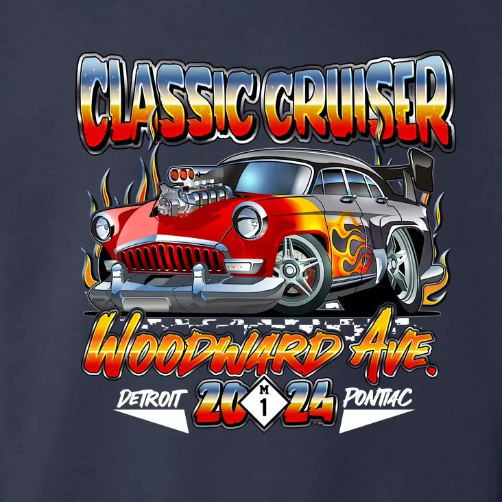 2024 Classic Cruiser Red Muscle Car Detroit To Pontiac Toddler Hoodie