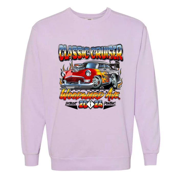 2024 Classic Cruiser Red Muscle Car Detroit To Pontiac Garment-Dyed Sweatshirt