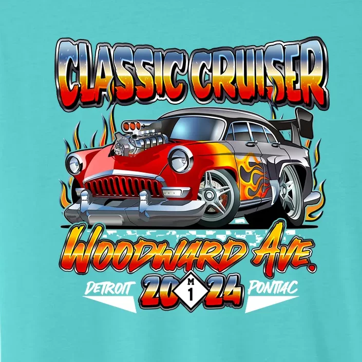 2024 Classic Cruiser Red Muscle Car Detroit To Pontiac ChromaSoft Performance T-Shirt