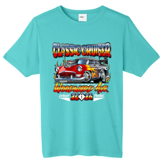 2024 Classic Cruiser Red Muscle Car Detroit To Pontiac ChromaSoft Performance T-Shirt