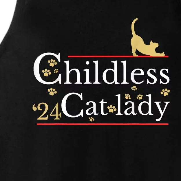 2024 Childless Cat Lady Ladies Tri-Blend Wicking Tank