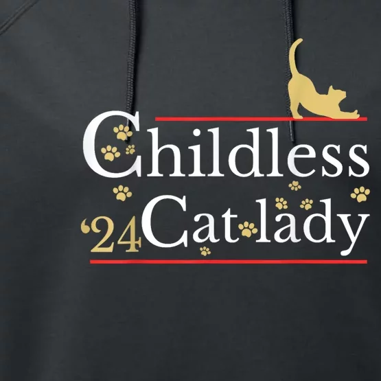 2024 Childless Cat Lady Performance Fleece Hoodie