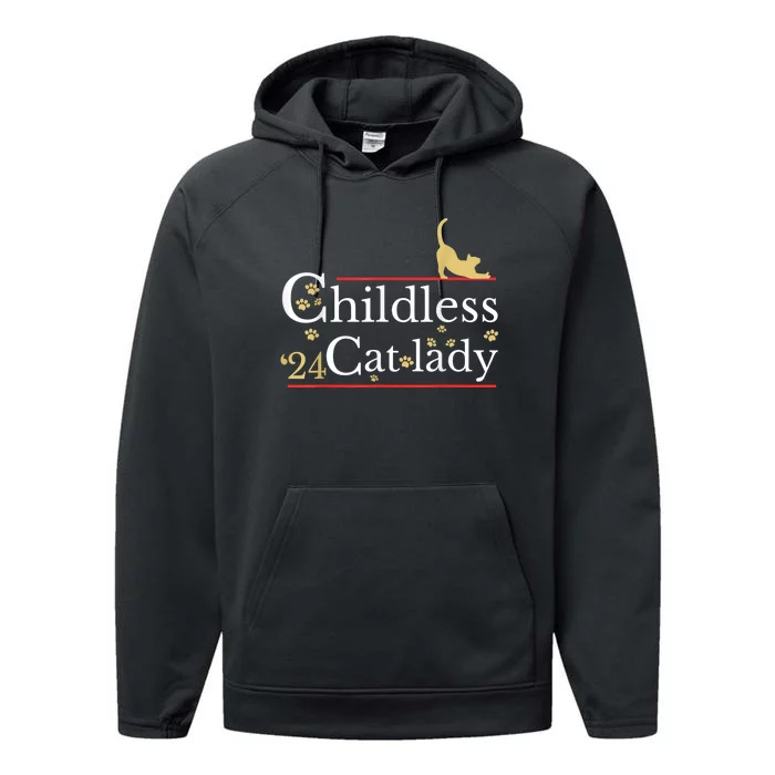 2024 Childless Cat Lady Performance Fleece Hoodie