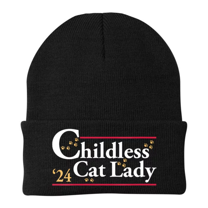 2024 Childless Cat Lady For President Knit Cap Winter Beanie