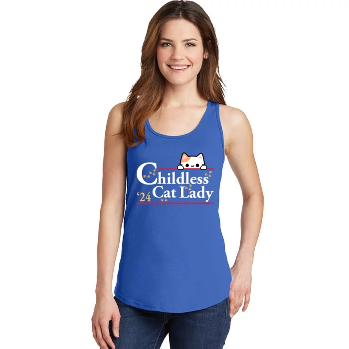 2024 Childless Cat Lady For President Ladies Essential Tank