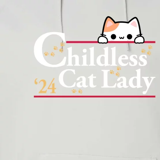 2024 Childless Cat Lady For President Performance Fleece Hoodie