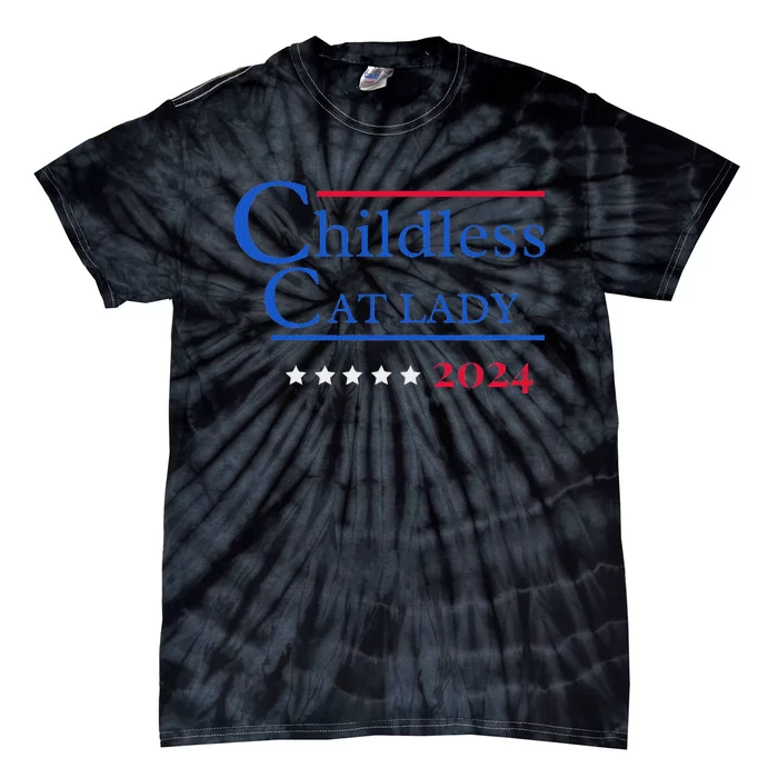 2024 Childless Cat Lady Tie-Dye T-Shirt