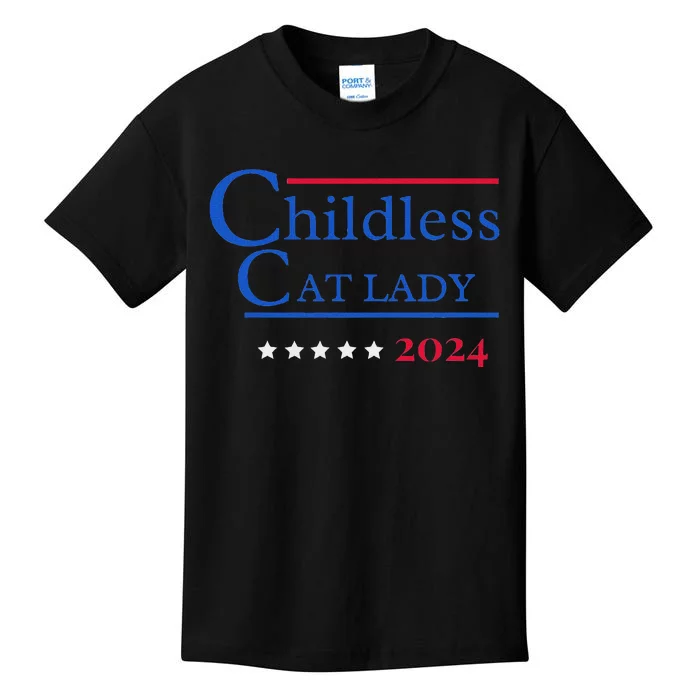 2024 Childless Cat Lady Kids T-Shirt