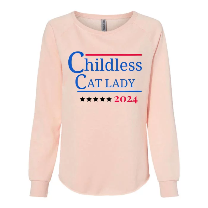 2024 Childless Cat Lady Womens California Wash Sweatshirt