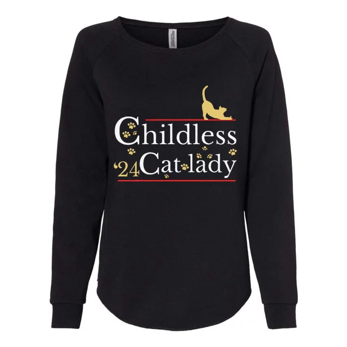 2024 Childless Cat Lady Womens California Wash Sweatshirt