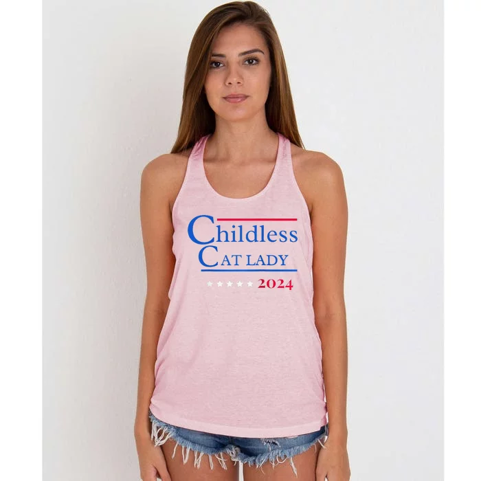 2024 Childless Cat Lady Raglan Women's Knotted Racerback Tank