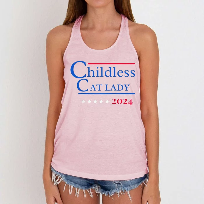 2024 Childless Cat Lady Raglan Women's Knotted Racerback Tank