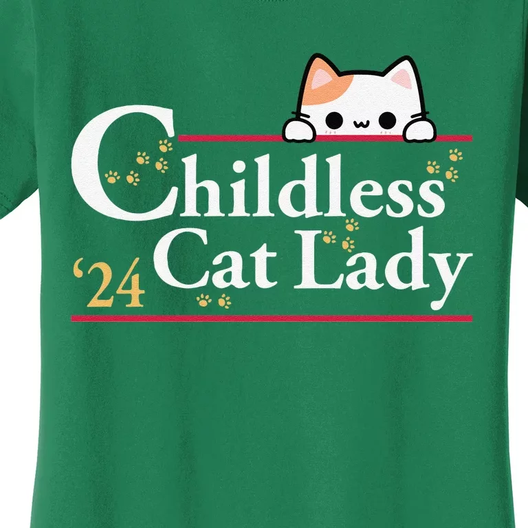 2024 Childless Cat Lady For President Women's T-Shirt