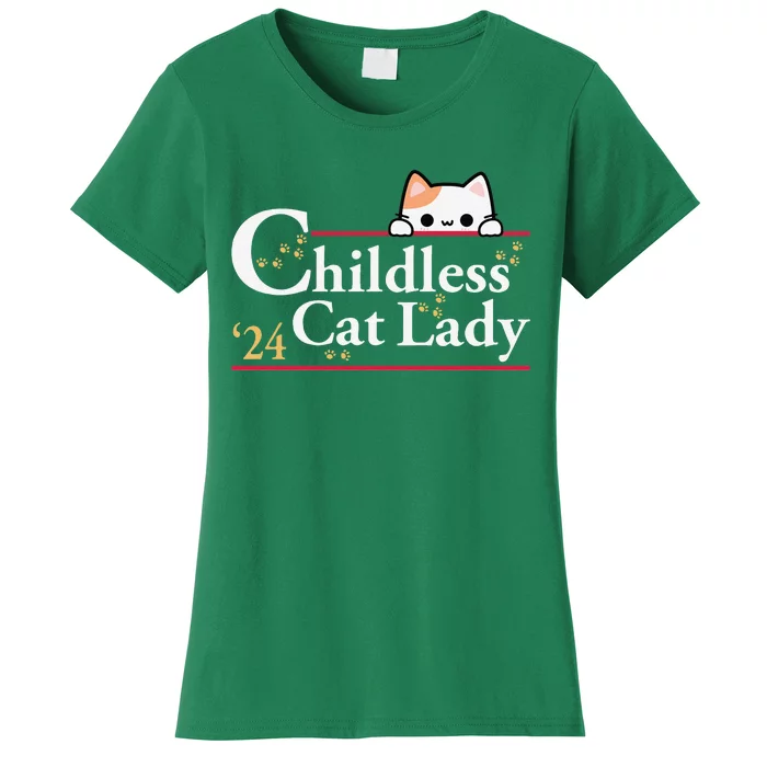 2024 Childless Cat Lady For President Women's T-Shirt