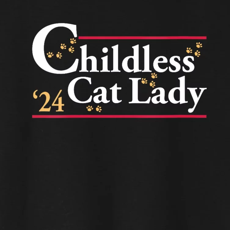 2024 Childless Cat Lady For President Women's Crop Top Tee