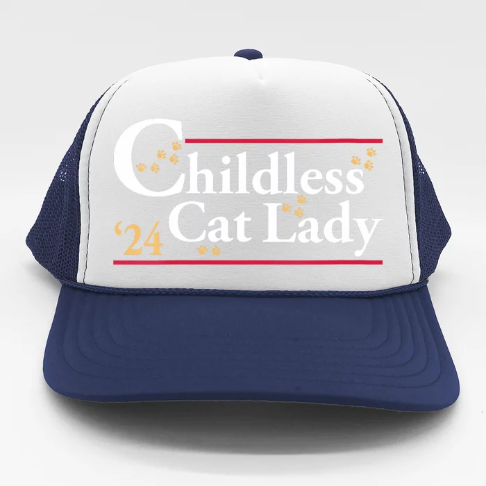 2024 Childless Cat Lady For President Trucker Hat