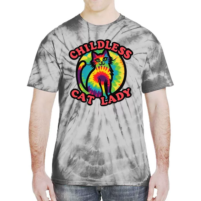 2024 Childless Cat Lady Design Ladies Is Voting Kamala Elect Gift Tie-Dye T-Shirt