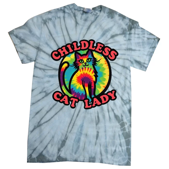 2024 Childless Cat Lady Design Ladies Is Voting Kamala Elect Gift Tie-Dye T-Shirt