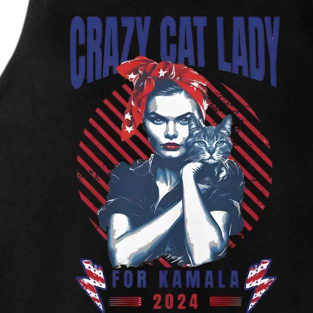 2024 Childless Cat Lady For President Crazy Cat Lady For Kamala 2024 Ladies Tri-Blend Wicking Tank