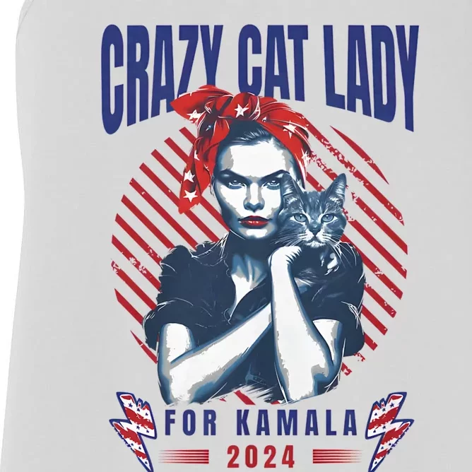 2024 Childless Cat Lady For President Crazy Cat Lady For Kamala 2024 Women's Racerback Tank