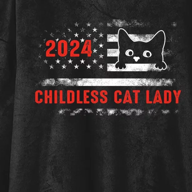 2024 Childless Cat Lady Hooded Wearable Blanket