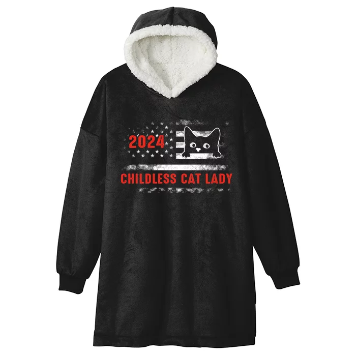 2024 Childless Cat Lady Hooded Wearable Blanket