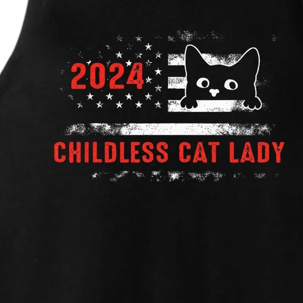 2024 Childless Cat Lady Ladies Tri-Blend Wicking Tank