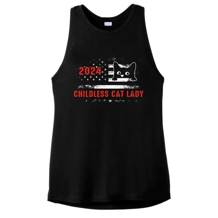 2024 Childless Cat Lady Ladies Tri-Blend Wicking Tank