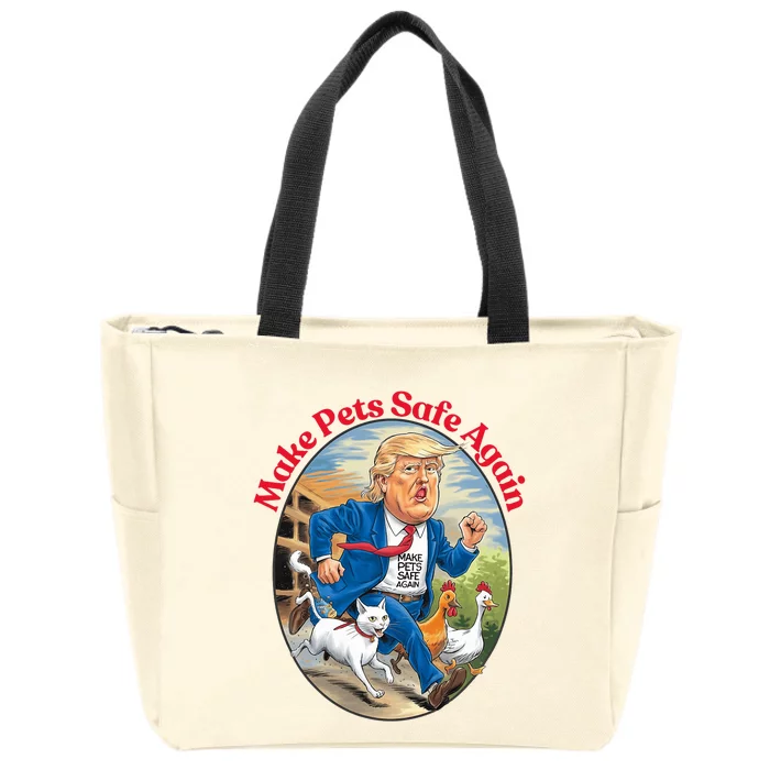 2024 Cats Dogs Make Pets Safe Again Democratic Republican Zip Tote Bag