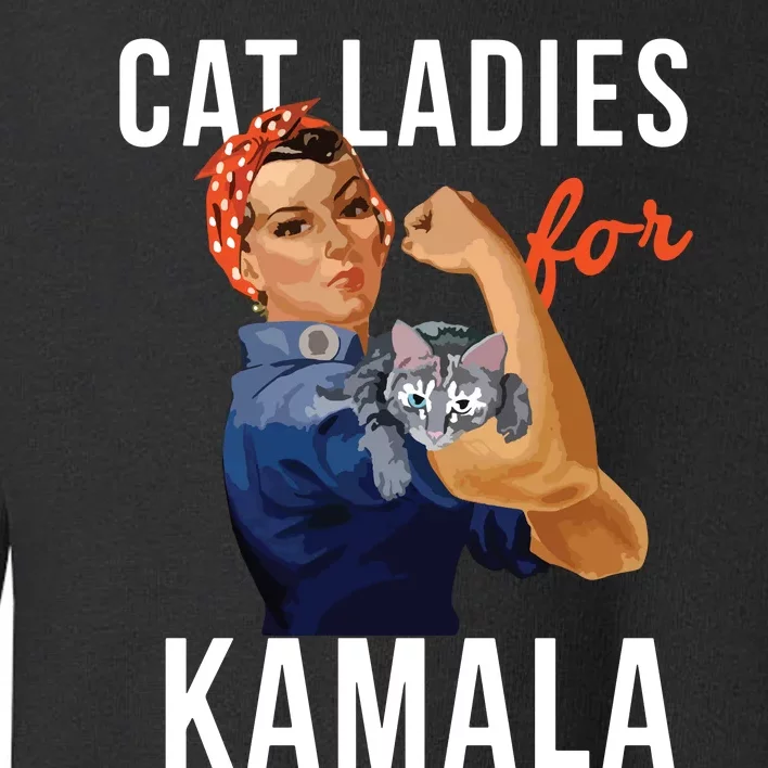 2024 Cat Ladies For Kamala Toddler Sweatshirt