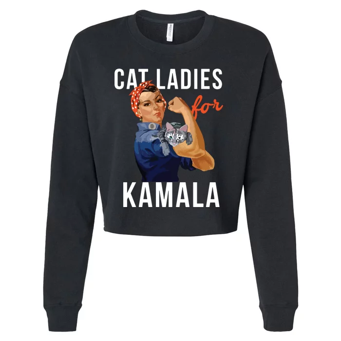 2024 Cat Ladies For Kamala Cropped Pullover Crew