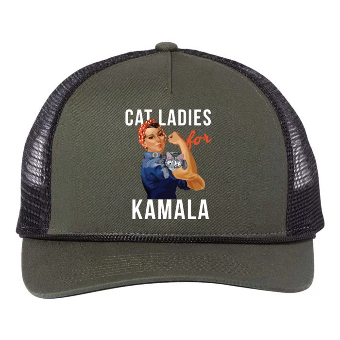 2024 Cat Ladies For Kamala Retro Rope Trucker Hat Cap