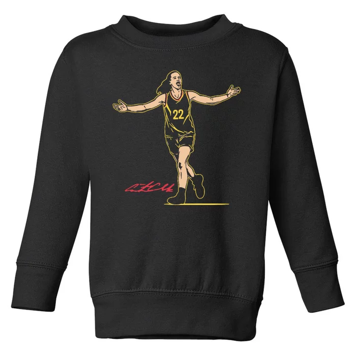 22 Clark Superstar Pose Indiana Basketball Toddler Sweatshirt