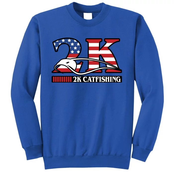 2k Catfishing Usa Flag Letters Fishing Tall Sweatshirt