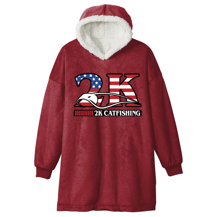 2k Catfishing Usa Flag Letters Fishing Hooded Wearable Blanket