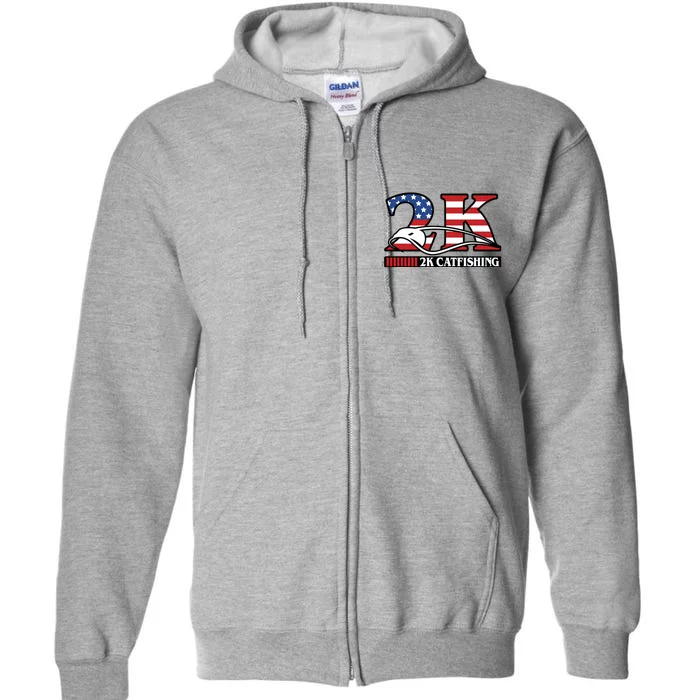 2k Catfishing Usa Flag Letters Fishing Full Zip Hoodie