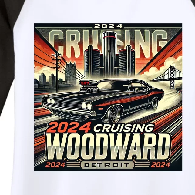 2024 Cruising Woodward Women's Tri-Blend 3/4-Sleeve Raglan Shirt