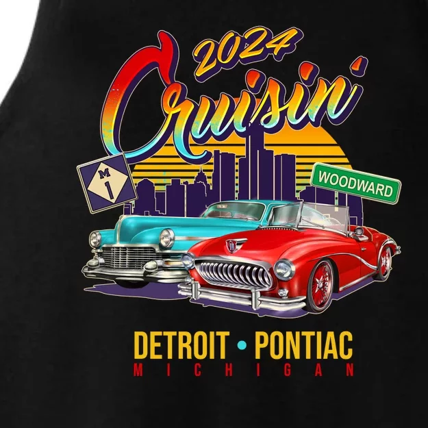 2024 Cruisin Woodward Ave Cruise Detroit To Pontiac Classic Cars Ladies Tri-Blend Wicking Tank