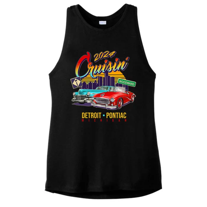 2024 Cruisin Woodward Ave Cruise Detroit To Pontiac Classic Cars Ladies Tri-Blend Wicking Tank