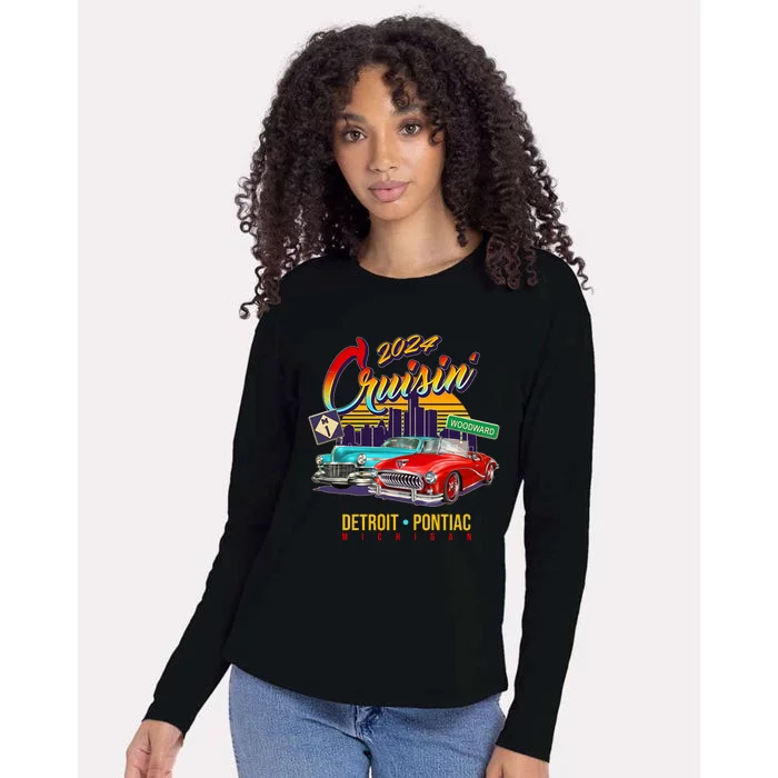 2024 Cruisin Woodward Ave Cruise Detroit To Pontiac Classic Cars Womens Cotton Relaxed Long Sleeve T-Shirt