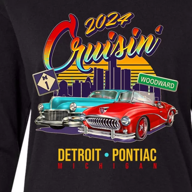 2024 Cruisin Woodward Ave Cruise Detroit To Pontiac Classic Cars Womens Cotton Relaxed Long Sleeve T-Shirt